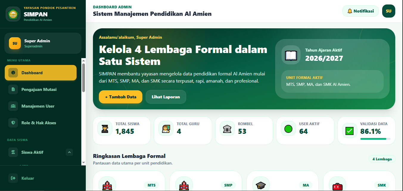 Custom Aplikasi Managemen 4 Lembaga